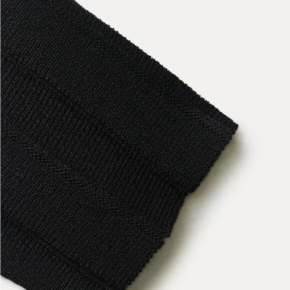 ZARA LONG PLEATED KNIT DRESS - Picture 9 of 12